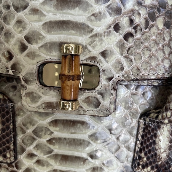SNAKE SKIN- PHYTON ITALIAN HANDBAG NEW - Picture 11 of 16